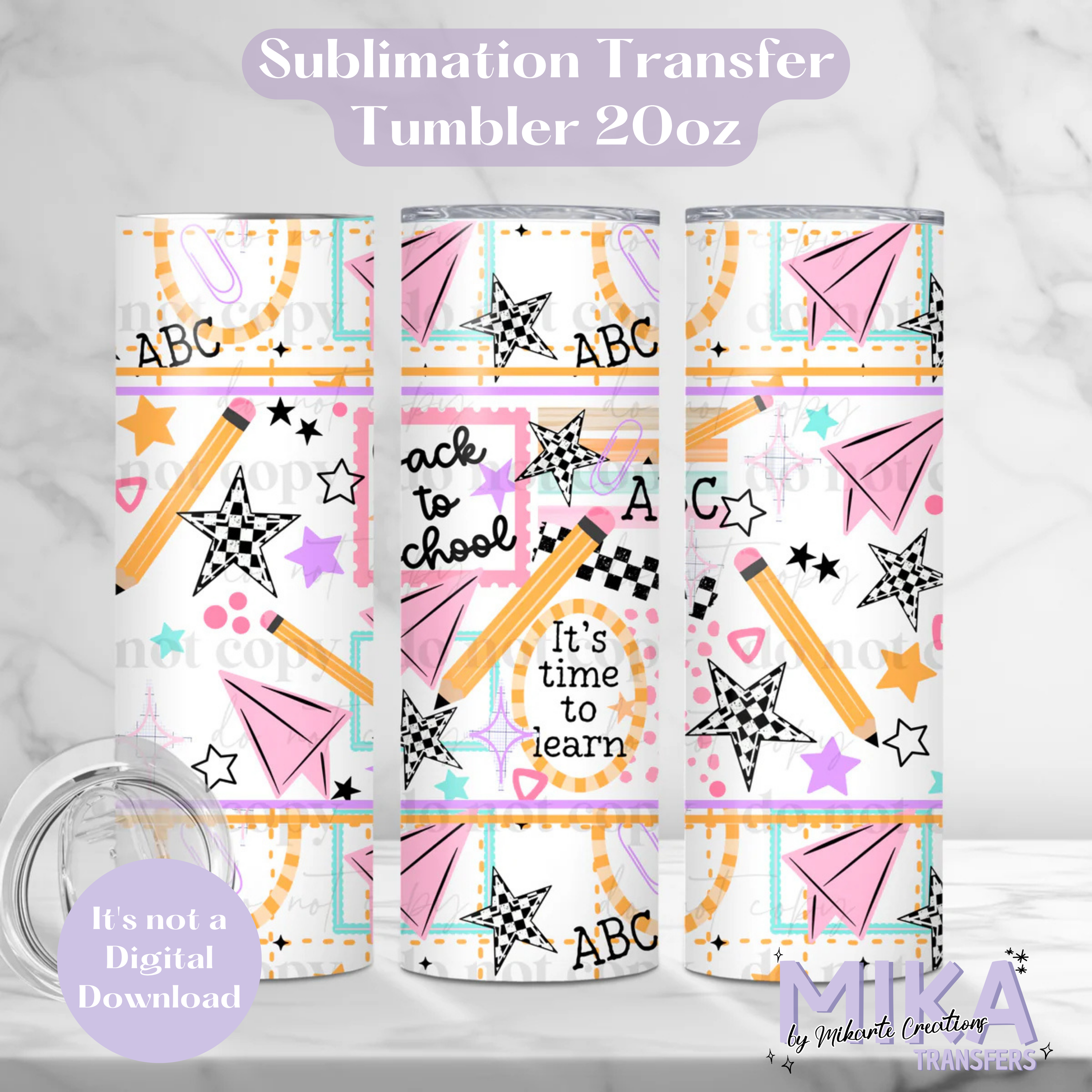 Back To School | Tumbler Sublimation Transfer