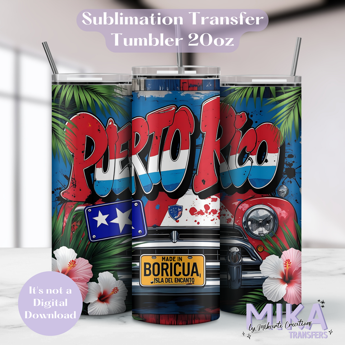 Puerto Rico | Tumbler Sublimation Transfer