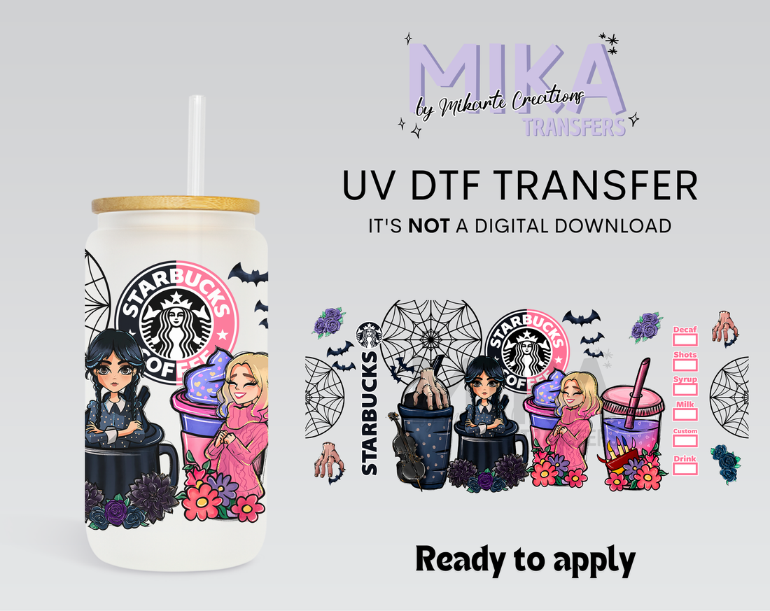 Coffee Black and Pink | UV DTF