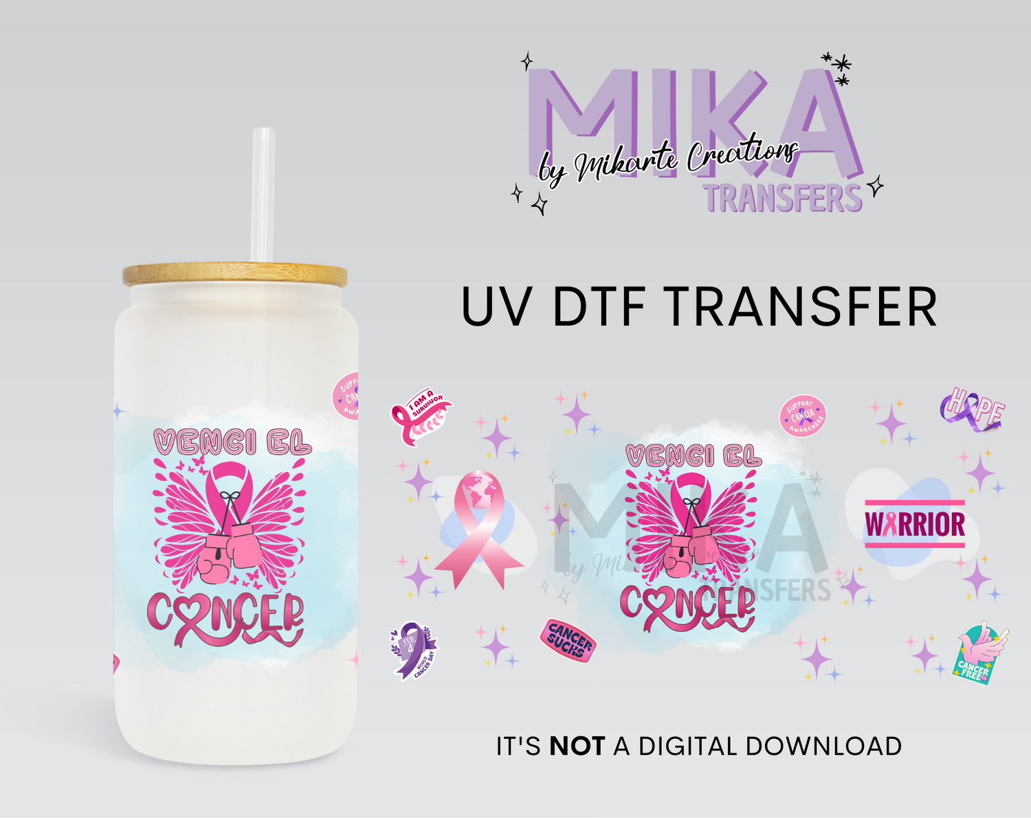 Vencí el Cancer | UV DTF Wrap