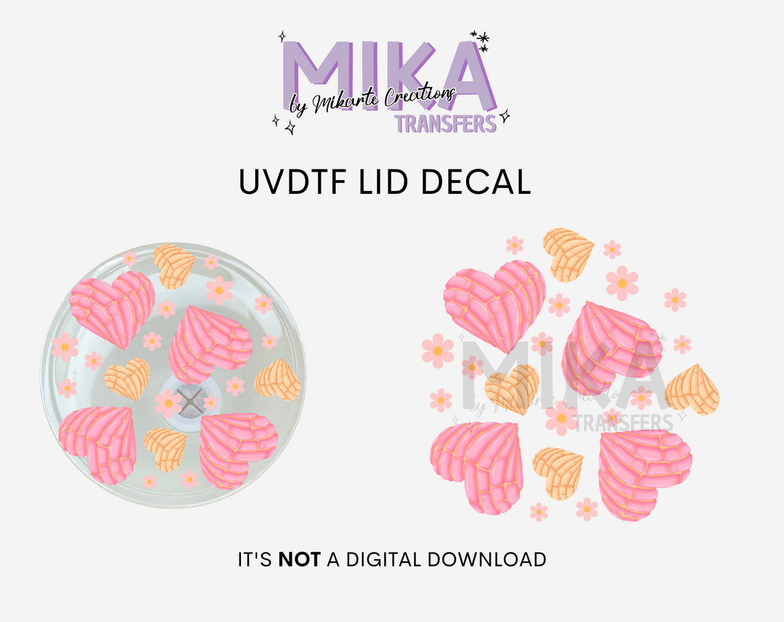 Concha Heart | UVDTF Lid Decal