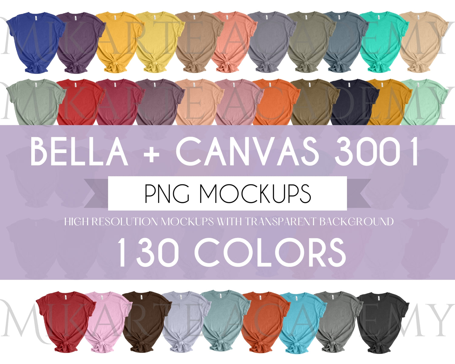 Bella + Canvas 3001 Unisex Color Chart (Editable)