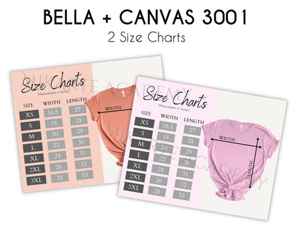 Bella + Canvas 3001 Unisex Color Chart (Editable)