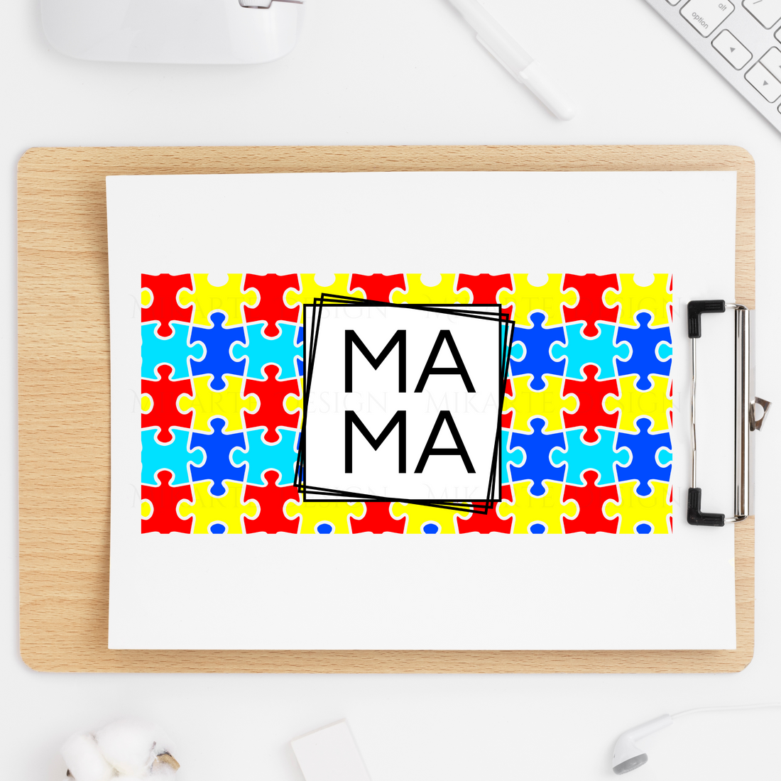 Autism Mom - Glass Can Sublimation Transfer