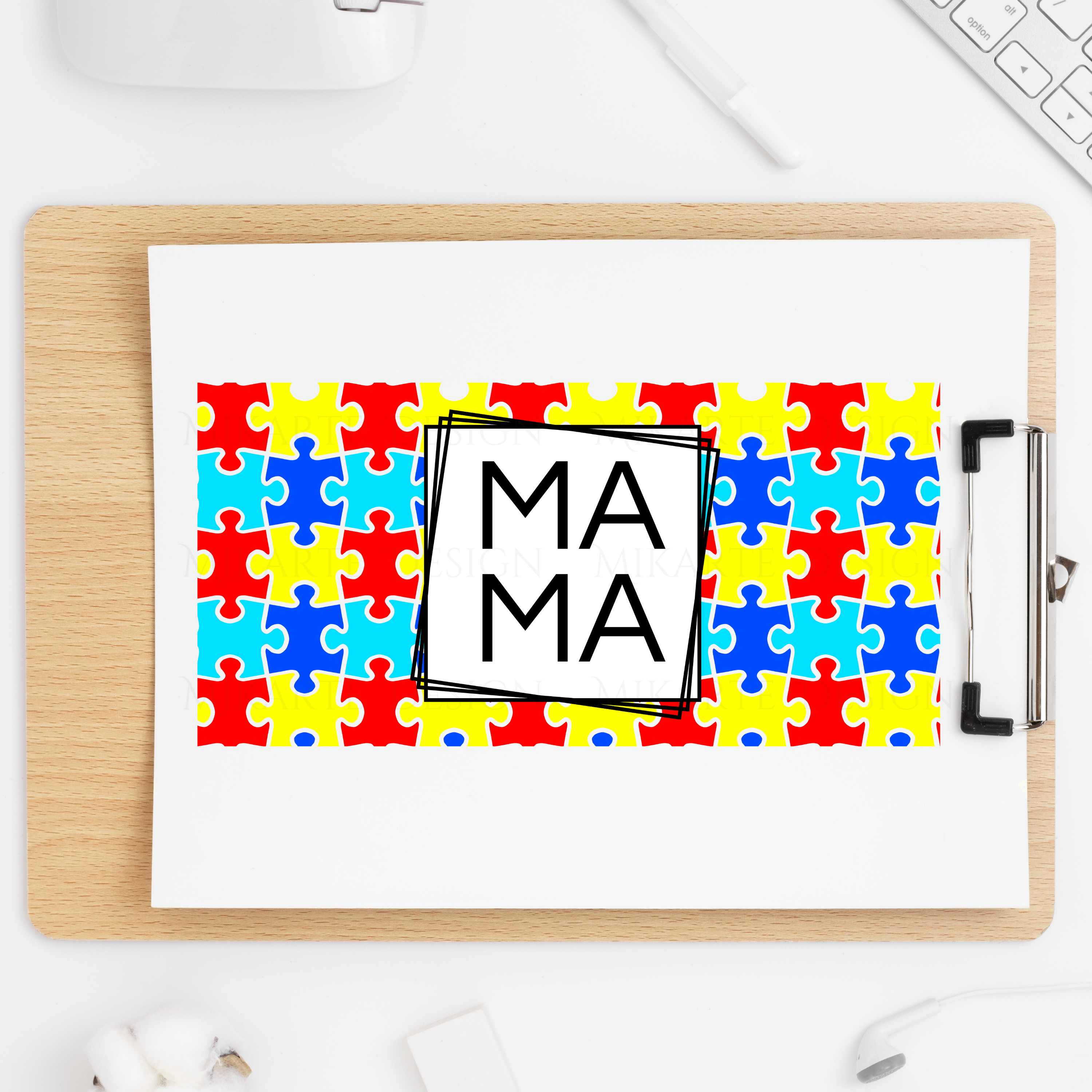 Autism Mom - Glass Can Sublimation Transfer