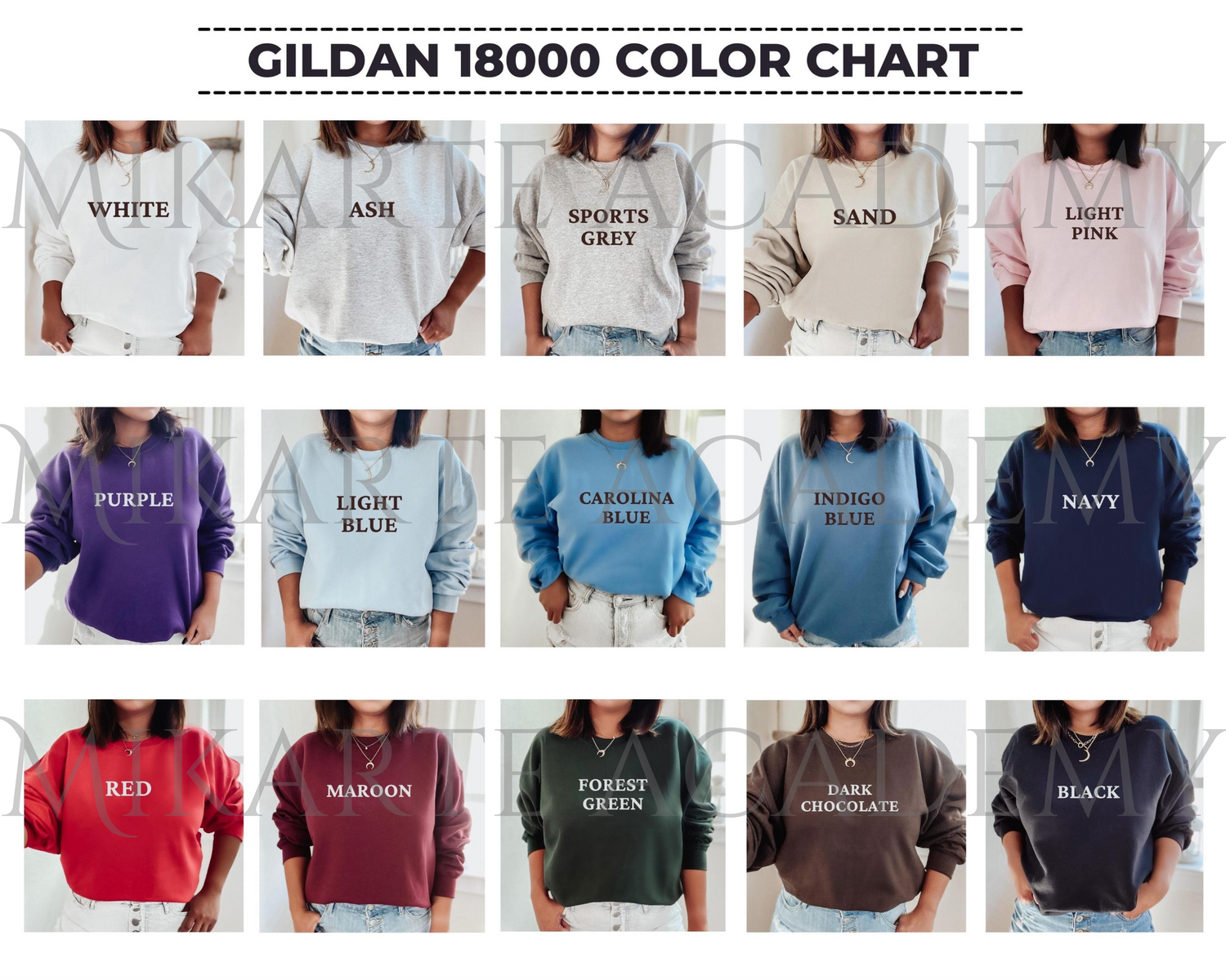Gildan 18000 colors cheap