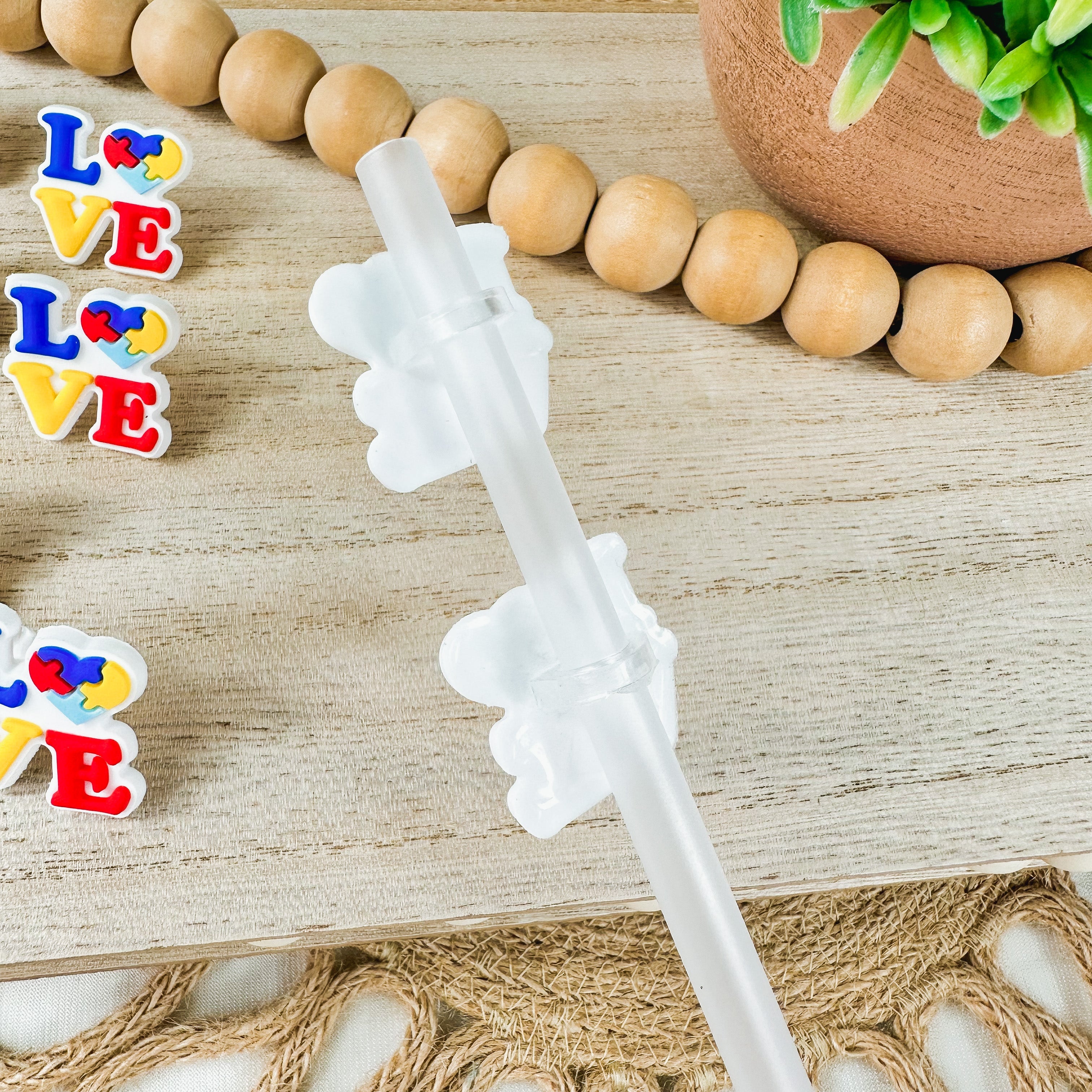 Love Autism | Straw Charms