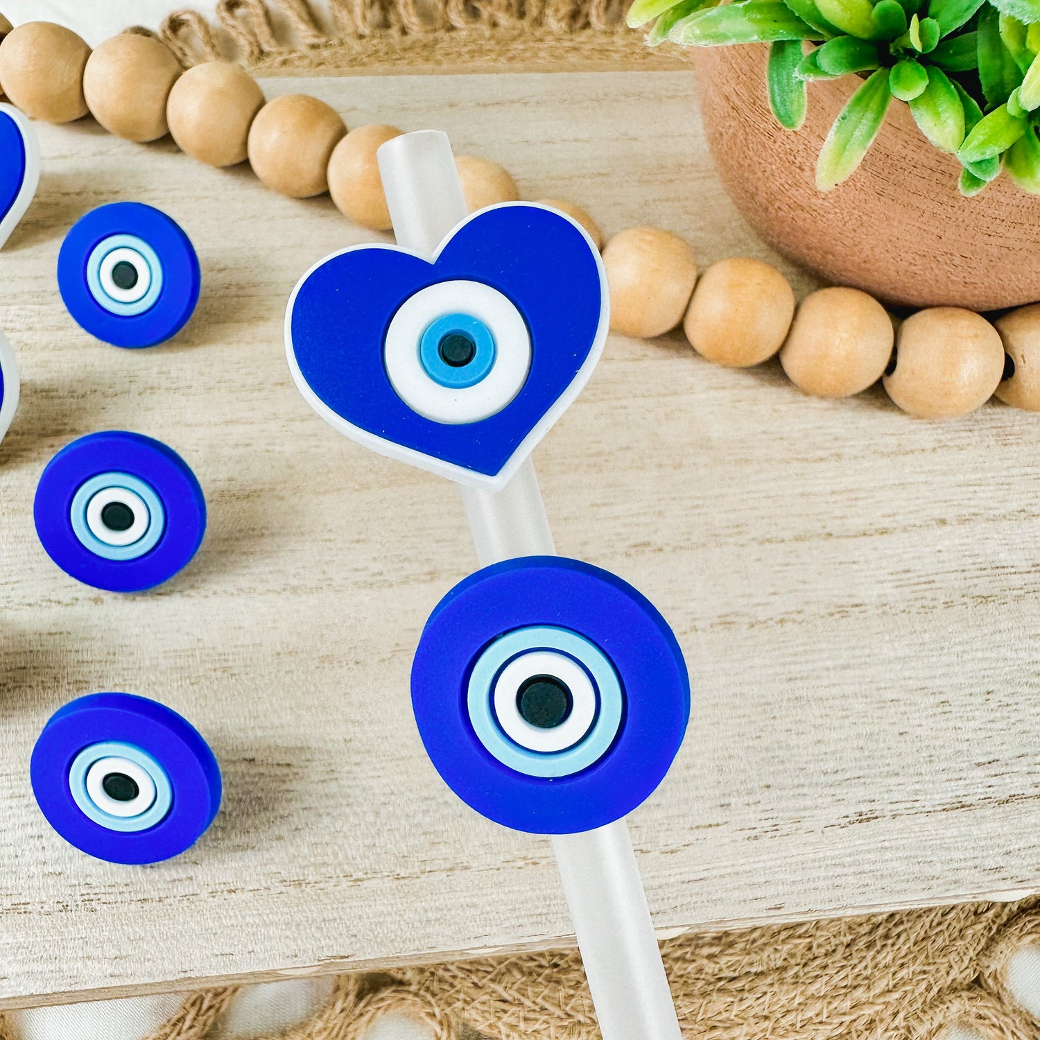 Blue Evil Eye | Straw Charms